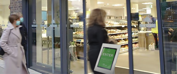 FootfallCam Covid-19 Automated Occupancy Control System - Store Entrance