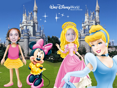 Disney Virtual face cutout props at Disney