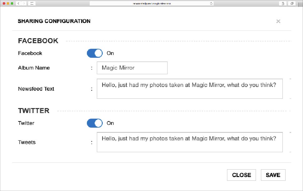 Social Media Message Configuration